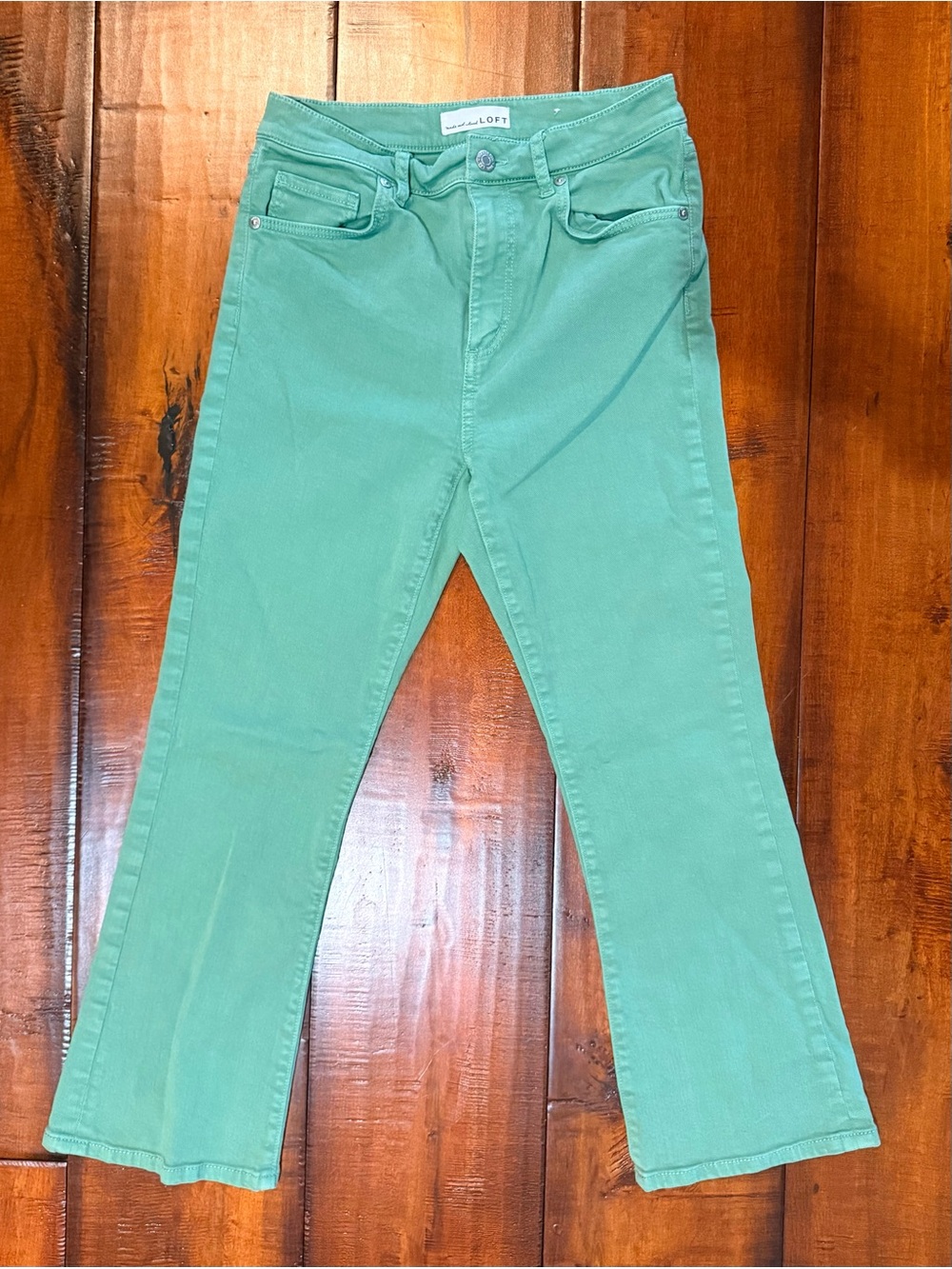 LOFT Mint Green Cropped Jeans